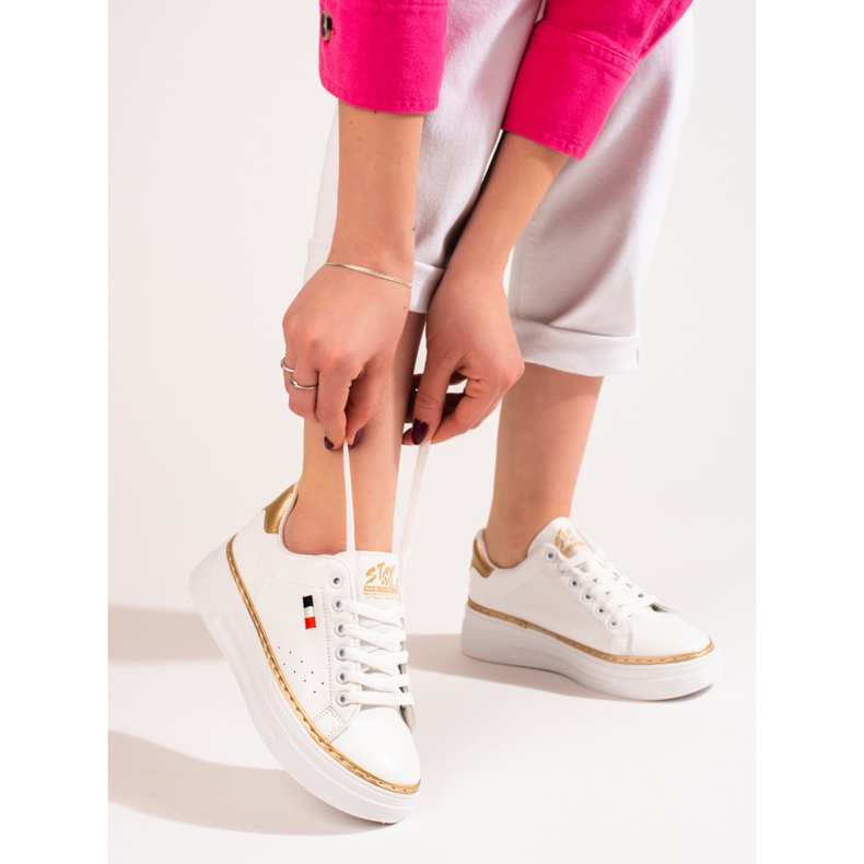 W. Potocki Scarpe sportive bianche sulla piattaforma Potocki bianco 1