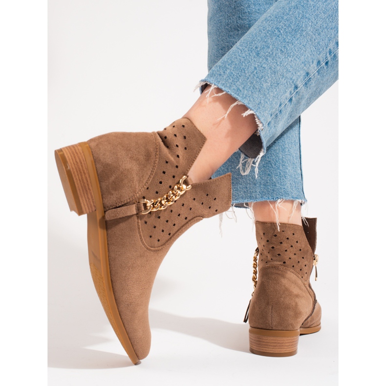 Stivali Vinceza traforati beige da donna primaverili 2