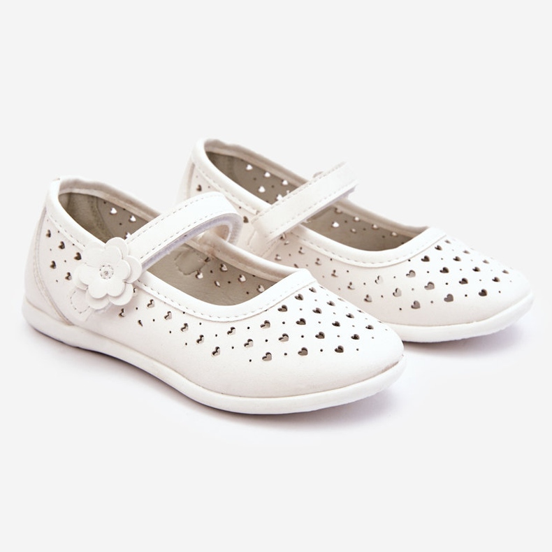 PA1 Ballerine traforate per bambini Lenna bianca 1