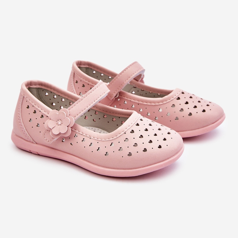 PA1 Ballerine traforate per bambini Pink Lenna rosa 1