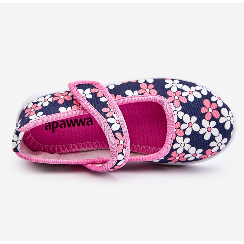 Ballerine per bambini in fiori blu navy-rosa Noah 1