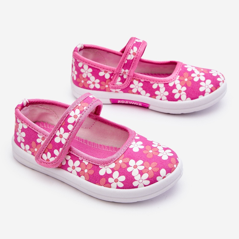 Ballerine per bambini in fiori rosa Noè 2