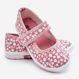 Ballerine con velcro per bambini con stampa Selah rosa 2