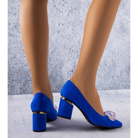 BM Décolleté blu decorate con cristalli di Cammile 1