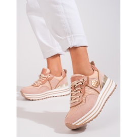 W. Potocki Sneakers stringate da donna Potocki cipria rosa 1