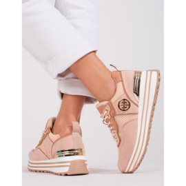 W. Potocki Sneakers stringate da donna Potocki cipria rosa 2