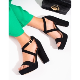 Sandali Shelovet neri con tacco alto nero 2