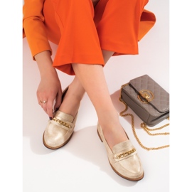 Mocassini classici da donna Shelovet oro beige 1
