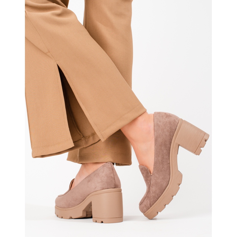 W. Potocki Scarpe da donna in camoscio con tacco alto Potocki beige 2