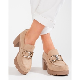 W. Potocki Scarpe con tacco alto in camoscio beige di Potocki 1