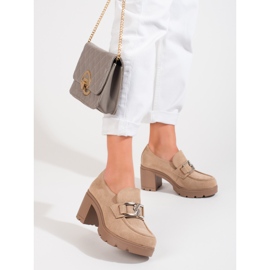 W. Potocki Scarpe con tacco alto in camoscio beige di Potocki 2