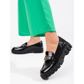 Vinceza mocassini con plateau laccati da donna neri nero 2