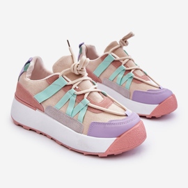 PS1 Sneakers da donna in camoscio con plateau Beige Rosa Rohan 1