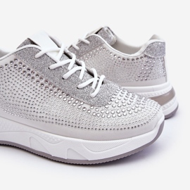 PS1 Sneakers Donna Con Zirconi Bianchi Raiden bianca grigio 1