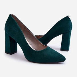 Décolleté con Tacco in Pelle Scamosciata Sergio Leone PB216 Verde 1