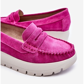 Lemar Mocassini con plateau in pelle scamosciata Milana fucsia rosa 1