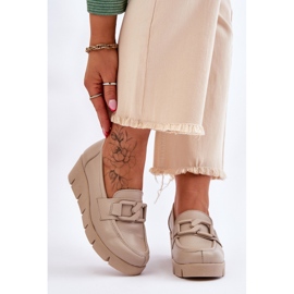 Lemar Mocassini con zeppa in vernice beige Felicita 1