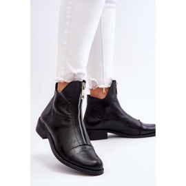 Stivali in pelle con cerniera Nicole 2785/037 neri nero 2