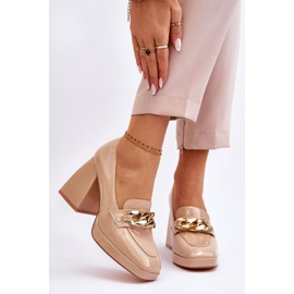Vinceza Décolleté Su Tacchi Grossi Beige Nataly 1