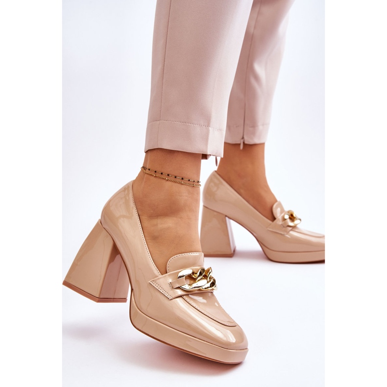 Vinceza Décolleté Su Tacchi Grossi Beige Nataly 2