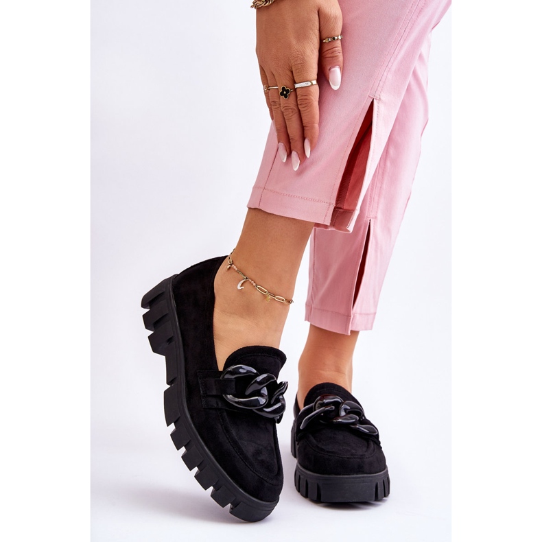 Vinceza Mocassini con plateau in pelle scamosciata da donna Black Bennett nero 1