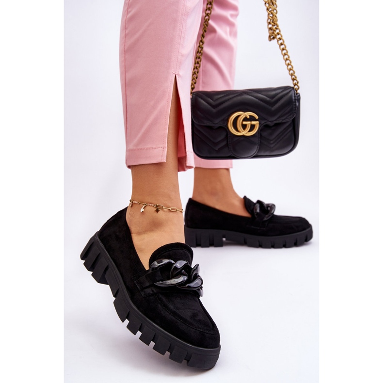 Vinceza Mocassini con plateau in pelle scamosciata da donna Black Bennett nero 2