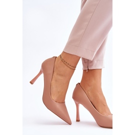 Vinceza Stiletti classici in pelle beige Kelsey 2
