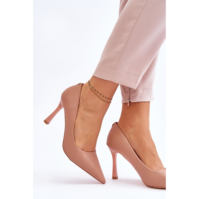 Vinceza Stiletti classici in pelle beige Kelsey 2