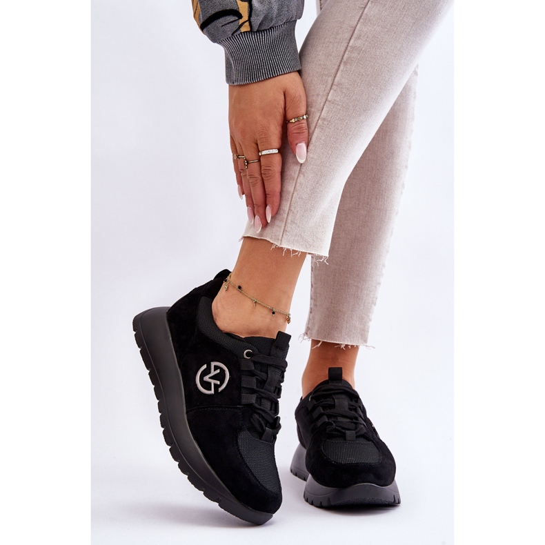 Vinceza Scarpe sportive con plateau da donna nere Aisha nero 2