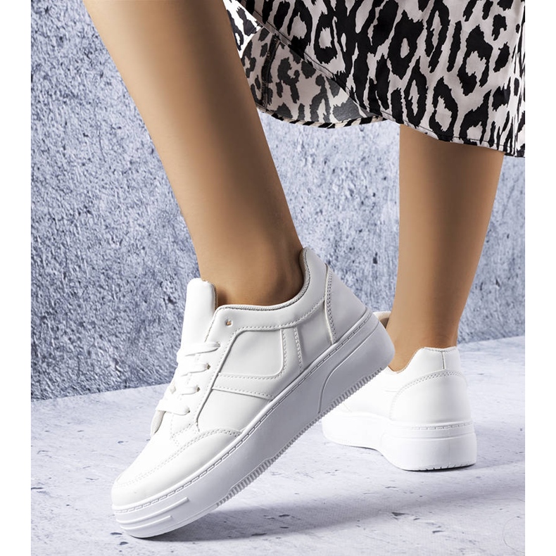 BM Sneakers Trépani bianche con plateau bianca 1