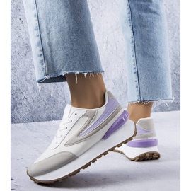 Sneakers bianche su una suola più spessa di Moore bianca 1