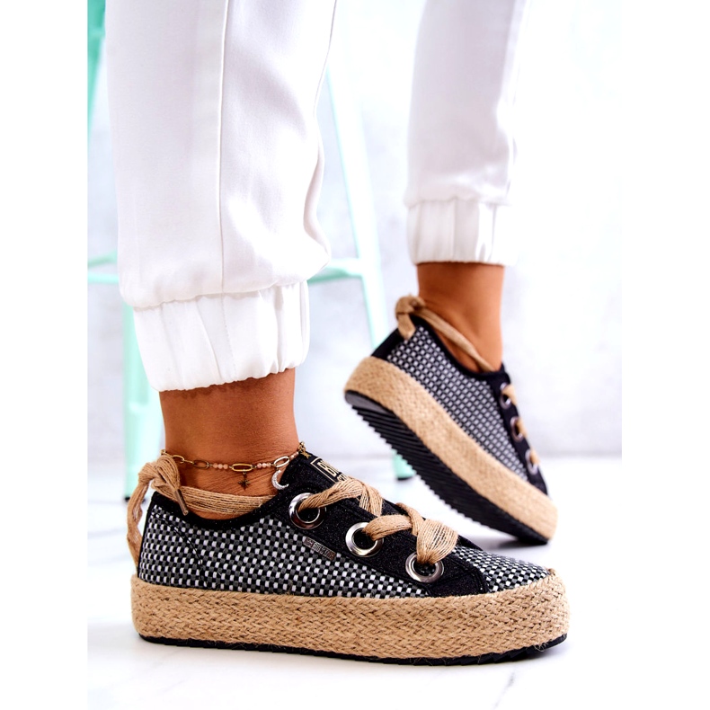 Sneakers Intrecciate da Donna Big Star JJ274393 Nere beige nero 4