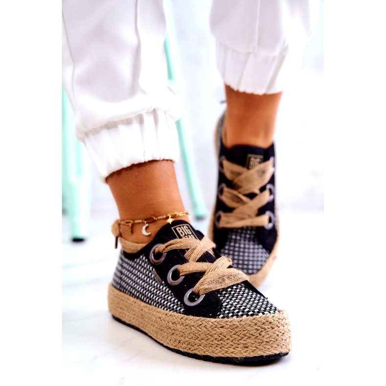 Sneakers Intrecciate da Donna Big Star JJ274393 Nere beige nero 2