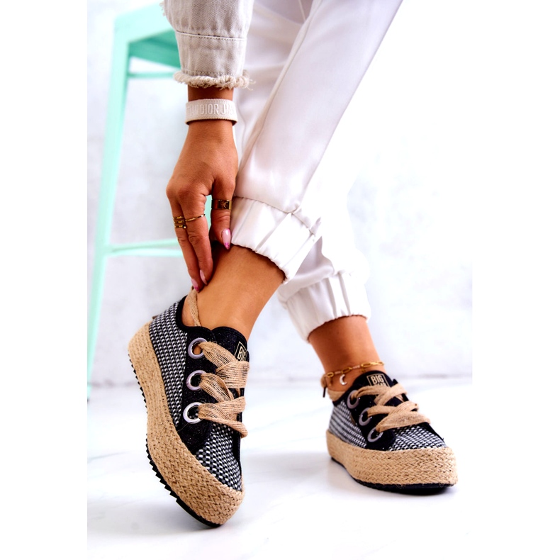 Sneakers Intrecciate da Donna Big Star JJ274393 Nere beige nero 1