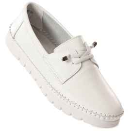 Scarpe sportive da donna in pelle bianca Vinceza SG23-7842 bianco 2