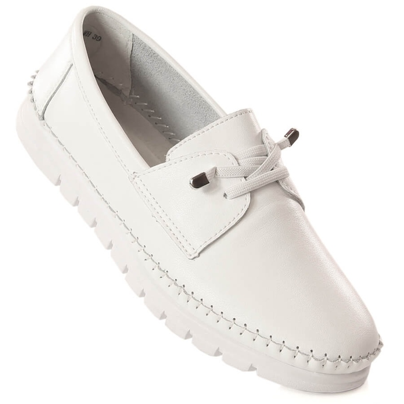 Scarpe sportive da donna in pelle bianca Vinceza SG23-7842 bianco 2