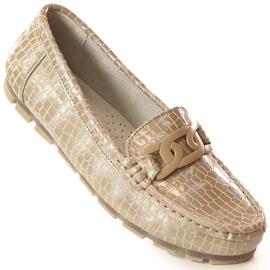 Mocassini in pelle lacca da donna coccodrillo beige Filippo DP3630/23 1