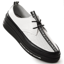 Scarpe da donna in pelle con plateau bianco Filippo DP3624/23 1