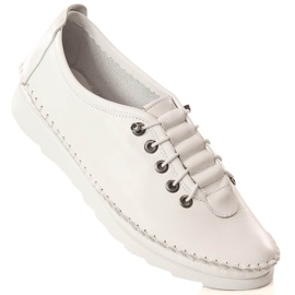 Scarpe da donna in pelle elastica bianca Artiker 52C0675 1