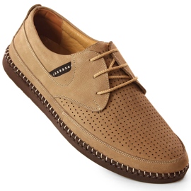 Scarpe da uomo in pelle traforata beige leggera T.Sokolski Sar W21-913 marrone 1