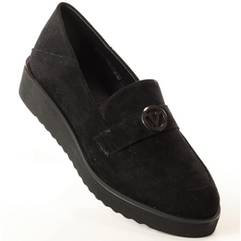 Scarpe da donna in camoscio sulla piattaforma nera Vinceza 10857 nero 1