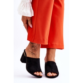 Vinceza Pantofole da donna in camoscio con tacco alto Carter nero 1