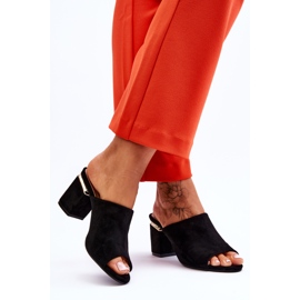 Vinceza Pantofole da donna in camoscio con tacco alto Carter nero 2