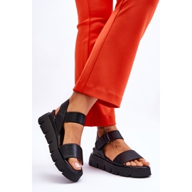 Vinceza Sandali con plateau in pelle da donna Katte neri nero 2
