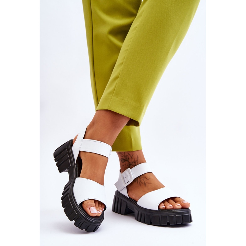 Vinceza Sandali bassi in pelle da donna White Dean bianca 2