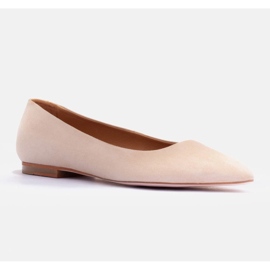 Marco Shoes Ballerine in morbida pelle scamosciata beige 1