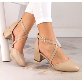 Sandali caffè con tacco da cerimonia da donna Sergio Leone SK824 beige 1