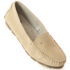 Mocassini da donna in pelle beige Filippo DP2037 1