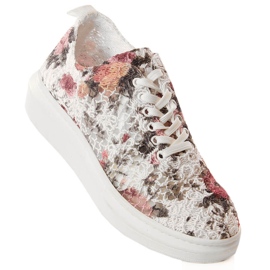 Scarpe stringate da donna con fiori multicolor Artiker 52C2480 multicolore 1