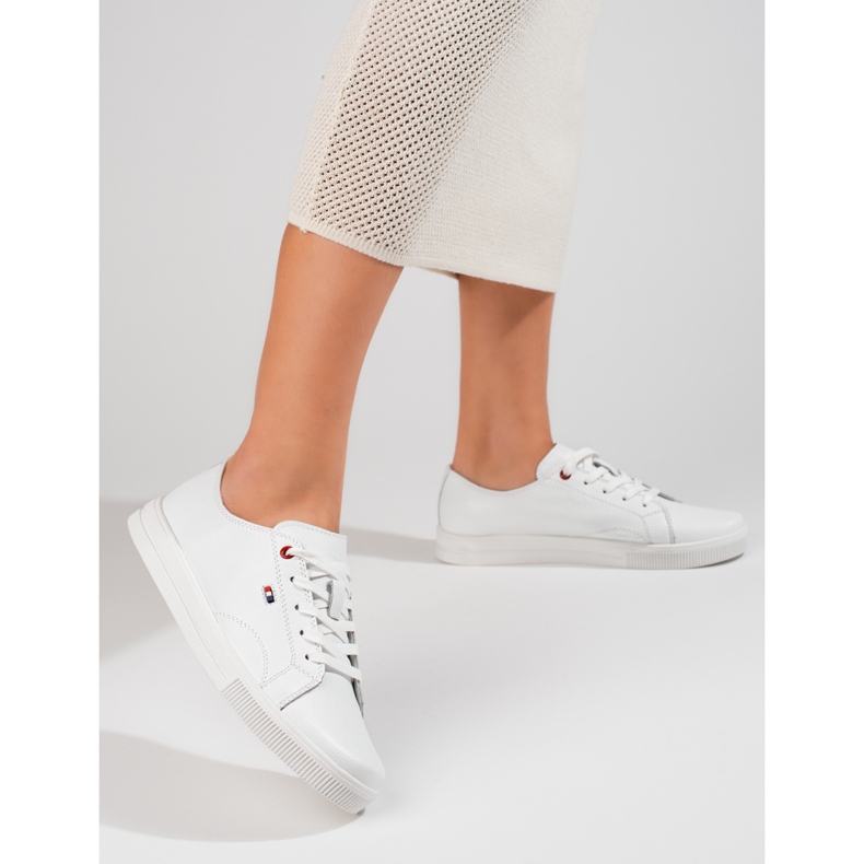 Sneakers Vinceza bianche da donna in pelle bianco 1